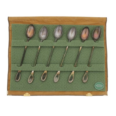 Lot 420 - A set of six Italian 800 standard silver ice cream spoons