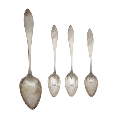Lot 436 - Four early to mid-19th century German silver spoons
