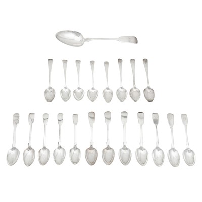 Lot 501 - A mixed group of George III – Victorian sterling silver flatware