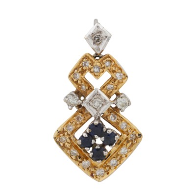 Lot 30 - A sapphire and diamond pendant