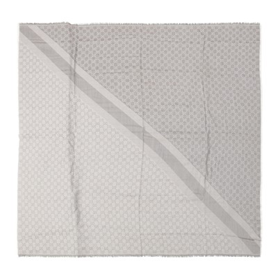 Lot 379 - Gucci Grey Wool Monogram Scarf