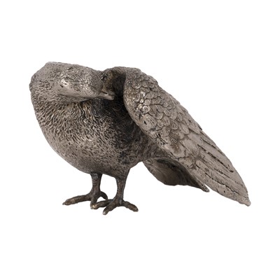 Lot 36 - A pair of French mid-century silver plated pigeons