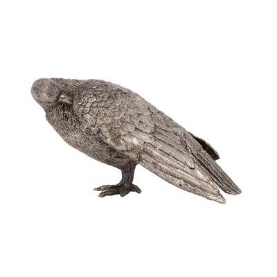Lot 36 - A pair of French mid-century silver plated pigeons