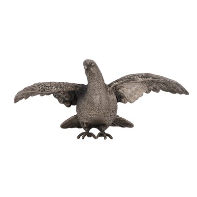Lot 36 - A pair of French mid-century silver plated pigeons