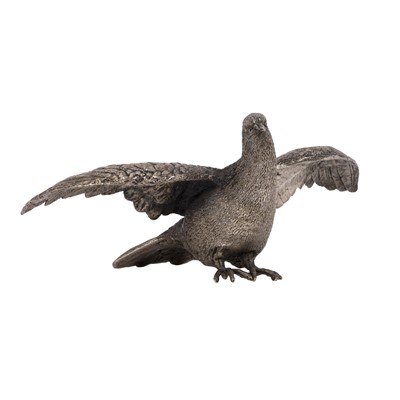 Lot 36 - A pair of French mid-century silver plated pigeons