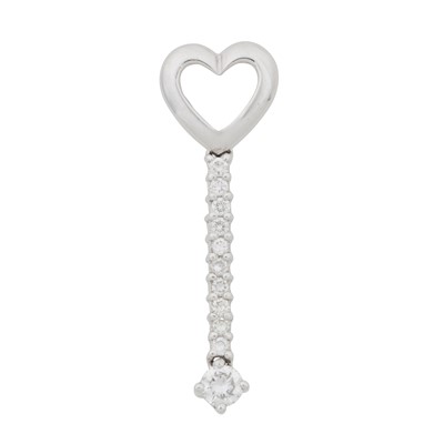 Lot 323 - A diamond heart bar pendant, circa 2003