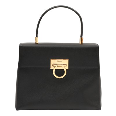 Lot 169 - Ferragamo Black Gancini Top Handle Bag