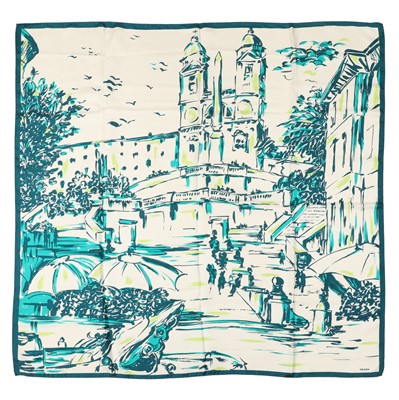 Lot 456 - Prada 'Plazza Navona Rome' Silk Scarf