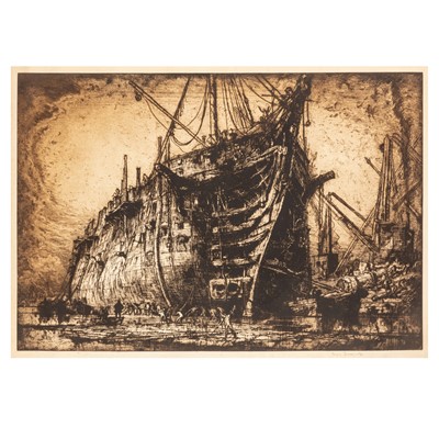 Lot 279 - Brangwyn. The Last of HMS ‘Britannia’ [1917]