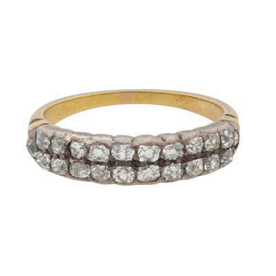 Lot 66 - A two-row diamond eternity ring