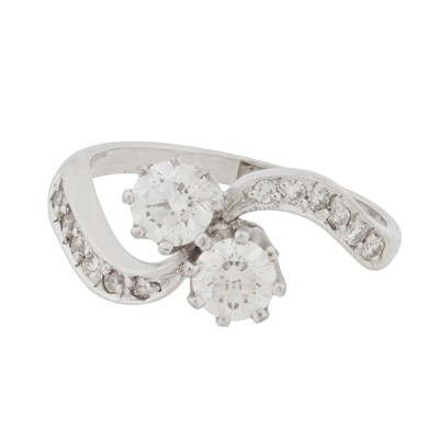 Lot 341 - A toi et moi diamond ring