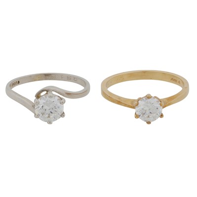 Lot 138 - Two diamond simulant rings
