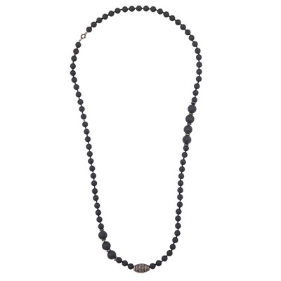 Lot 122 - A jet and diamond necklace