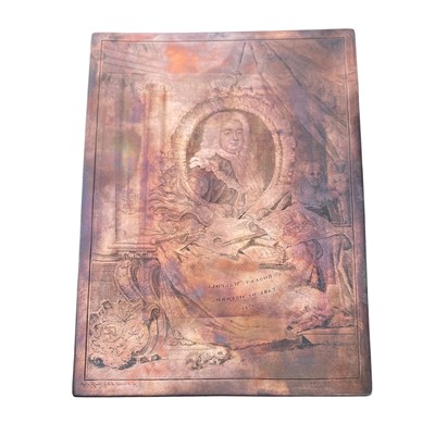 Lot 274 - Vertue (George) Sir Robert Walpole. Earl of Orford - 1744, copper printing plate
