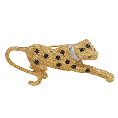 Lot 260 - A sapphire and diamond novelty brooch, circa 1997