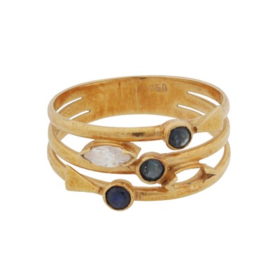 Lot 178 - A sapphire and diamond imitation ring