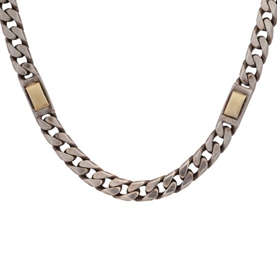 Lot 124 - A curb and bar link necklace