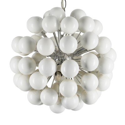 Lot 271 - A modern chrome and opal glass 'Sputnik' chandelier