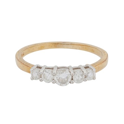 Lot 437 - A five-stone diamond ring