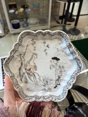 Lot 549 - A Chinese armorial saucer and a 'European subject' saucer, Qing dynasty, 18th century