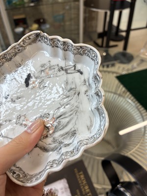 Lot 549 - A Chinese armorial saucer and a 'European subject' saucer, Qing dynasty, 18th century