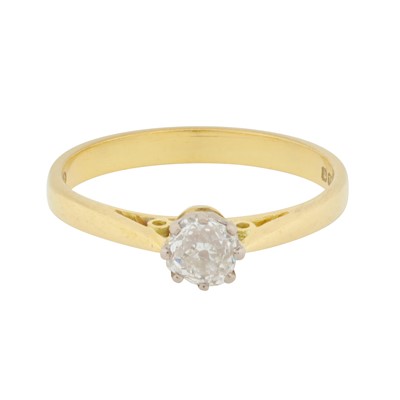 Lot 44 - A single stone diamond ring, circa 1990