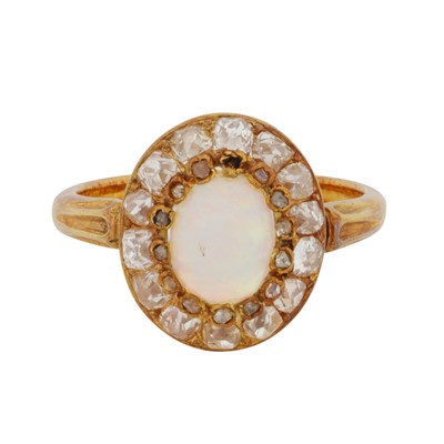 Lot 13 - An opal and diamond ring
