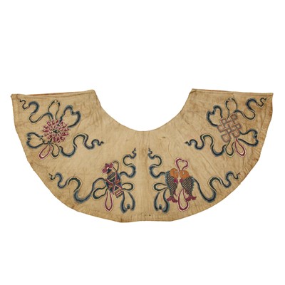 Lot 380 - A Chinese silk 'bajixiang' temple hanging, Qing dynasty, Qianlong period