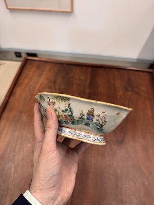 Lot 58 - A Chinese famille-rose stem bowl, Qing dynasty, Tongzhi mark and of the period
