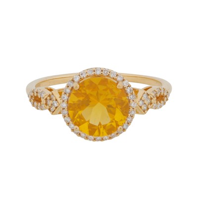 Lot 303 - A fire opal and diamond ring