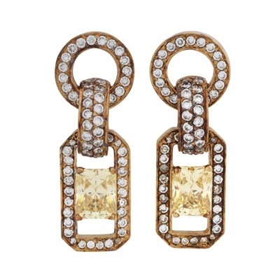 Lot 188 - Doreen Ryan | A pair of paste pendent earrings