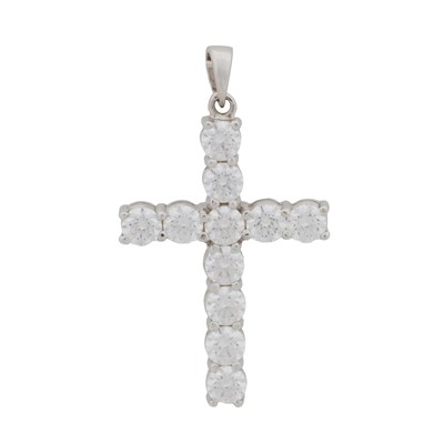 Lot 162 - A cubic zirconia cross pendant