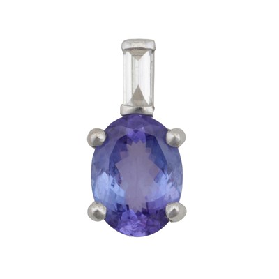 Lot 171 - A tanzanite and diamond pendant