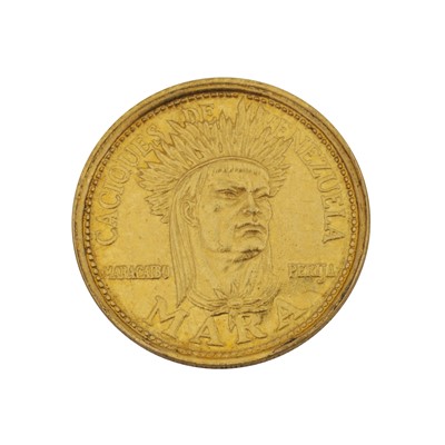 Lot 353 - A Venezuelan 21ct gold coin