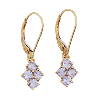 Lot 199 - A pair of paste pendent earrings