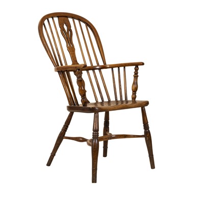 Lot 201 - A 19th century ash and elm Windsor chair