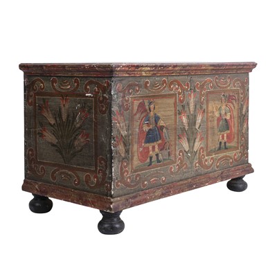 Lot 196 - A Central European painted pine coffer