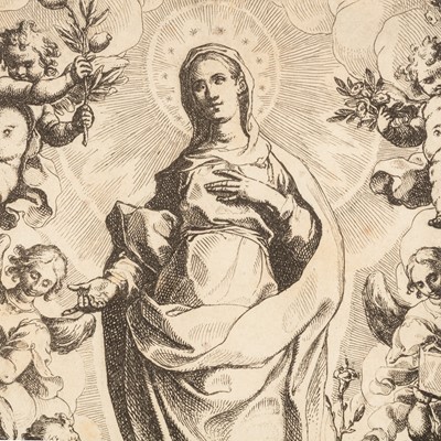 Lot 28 - Raffaello Schiaminossi (Italian, 1572-1622), After Bernardo Castello (Italian, 1603)