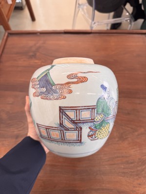 Lot 95 - A Chinese doucai 'musicians' jar and cover, 19th century