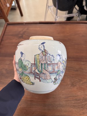 Lot 95 - A Chinese doucai 'musicians' jar and cover, 19th century