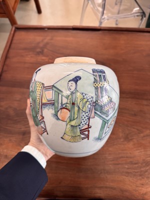 Lot 95 - A Chinese doucai 'musicians' jar and cover, 19th century