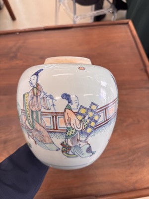 Lot 95 - A Chinese doucai 'musicians' jar and cover, 19th century