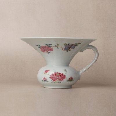 Lot 164 - A Chinese export famille-rose 'floral' spittoon, Qing dynasty, Yongzheng period