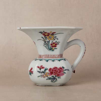 Lot 165 - A Chinese export famille-rose 'floral' spittoon, Qing dynasty, Yongzheng period