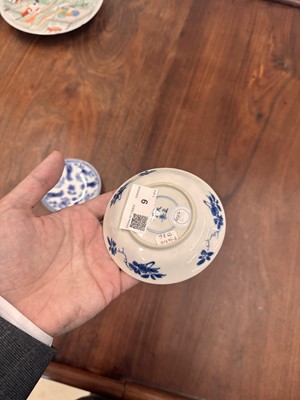 Lot 9 - A pair of fine Chinese export eggshell 'lady' cups and saucers, Qing dynasty, Kangxi period