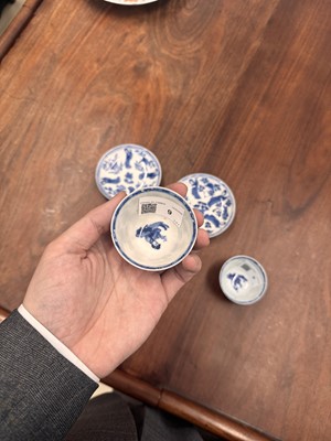 Lot 9 - A pair of fine Chinese export eggshell 'lady' cups and saucers, Qing dynasty, Kangxi period