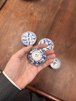 Lot 9 - A pair of fine Chinese export eggshell 'lady' cups and saucers, Qing dynasty, Kangxi period