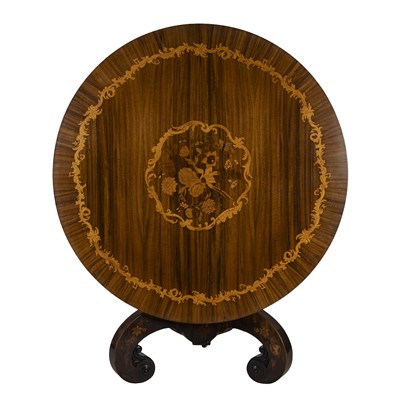 Lot 256 - A Dutch marquetry inlaid circular tilt top breakfast table