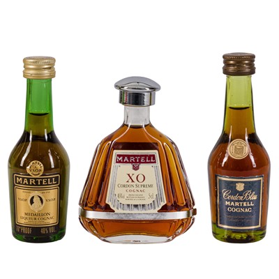 Lot 293 - Martell miniatures - 3 bottle