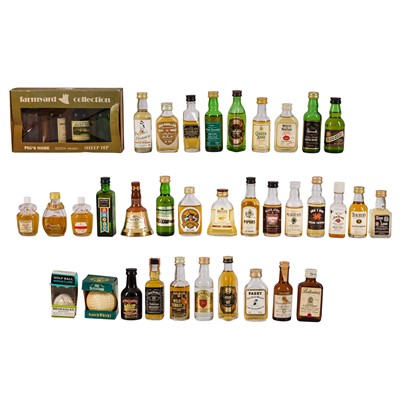 Lot 406 - Blended Whisky/Whiskey Miniature - 38 miniature bottles